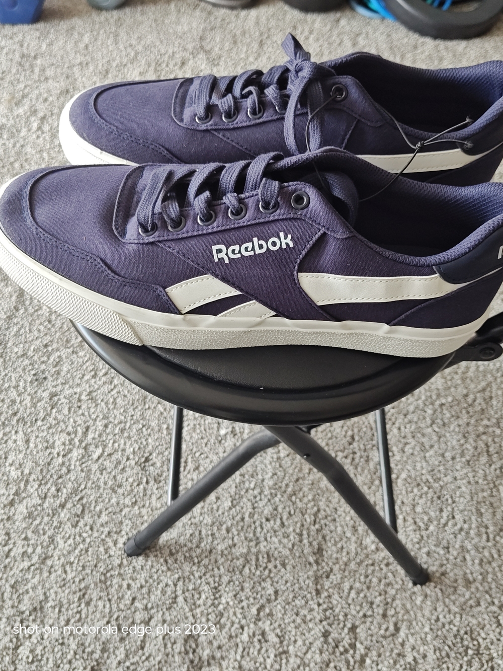 Reebok Court Drift Men's Navy Athletic Sneakers Casual Canvas Size 10.5